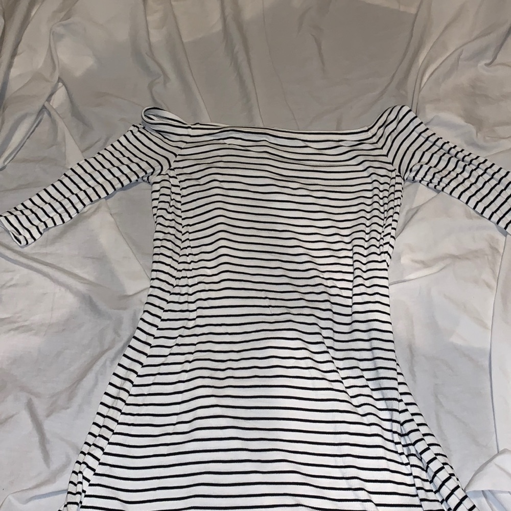 Striped off the shoulder dress